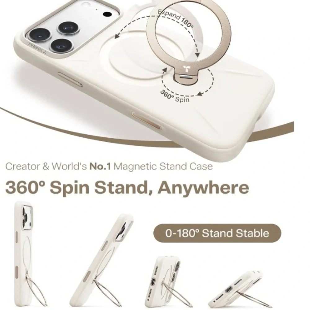 TORRAS White Magnetic Ring Kickstand Case for iPhone New In Box